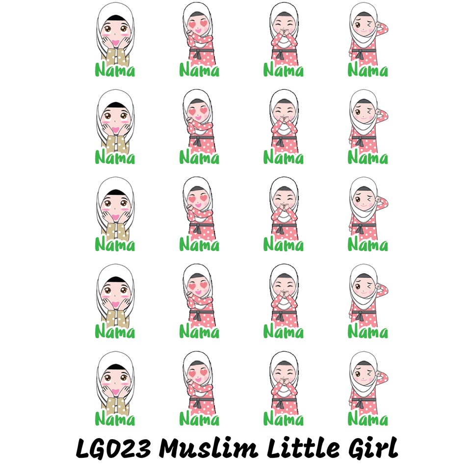 

Sticker Nama Cutting Label Waterproof Tahan Air Little Girl 23 (LG023)