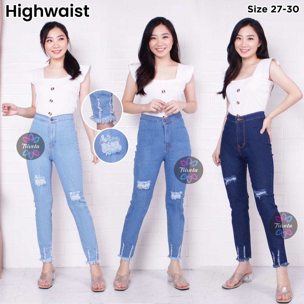 TRIVELA - HW Ripped Jeans / Hw Sobek Rawis