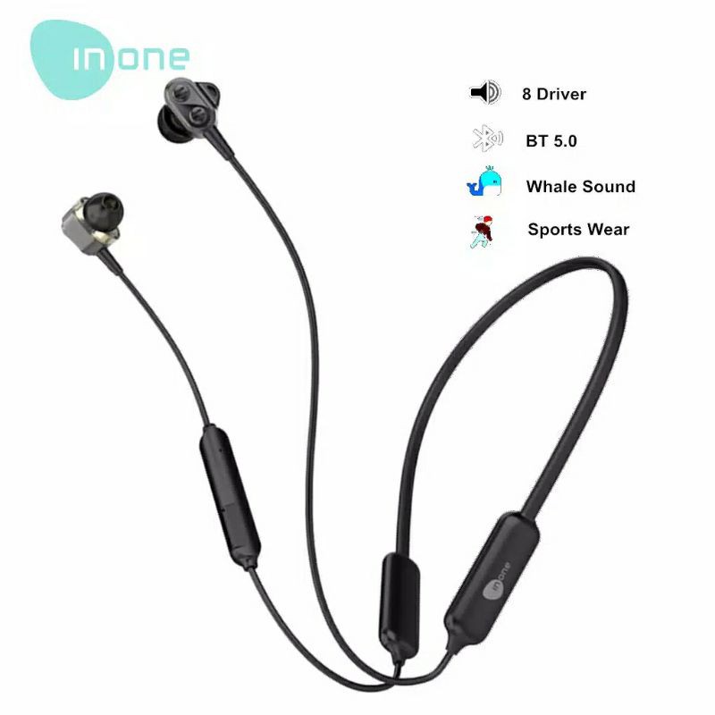 Inone T4 Earphone Bluetooth Wirreless with Micrphone Original di