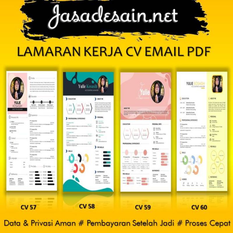 RESUME LAMARAN KERJA CV EMAIL PDF TIPE 15