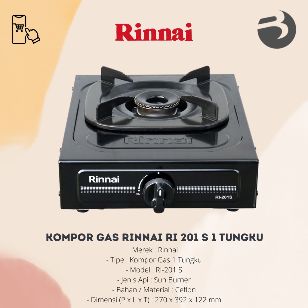 Kompor gas RINNAI RI 201 S 1 Tungku | Kompor Rinai 1 Tungku