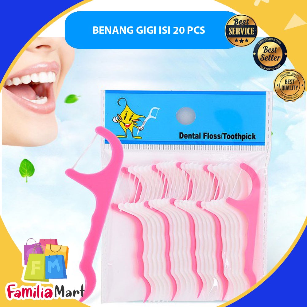 Tusuk Gigi Dental Floss Benang Gigi isi 20pcs Pembersih Sela Gigi