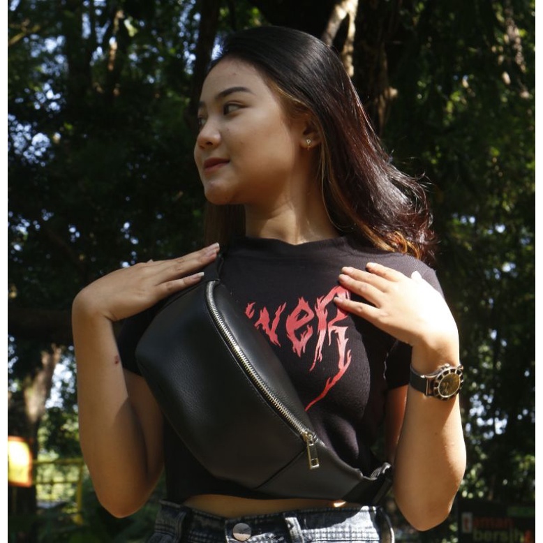 Tas Pinggang Waistbag Wanita Tas Pinggaang Kulit Baham Kulit Sintetis