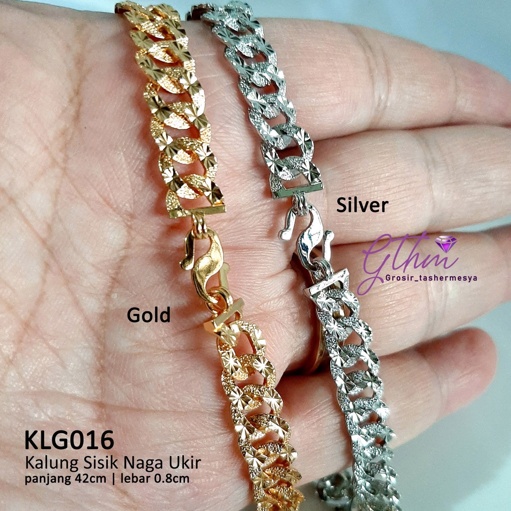 Kalung Sisik Naga Ukir Mewah Stylish Anti Karat Cocok Untuk Pesta Kondangan Perhiasan Import Premium KLG016 GTHM