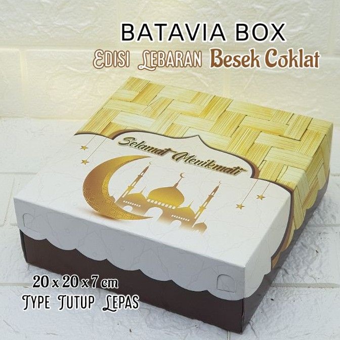 

Box nasi Kotak 20x20 Besek coklat Edisi Lebaran