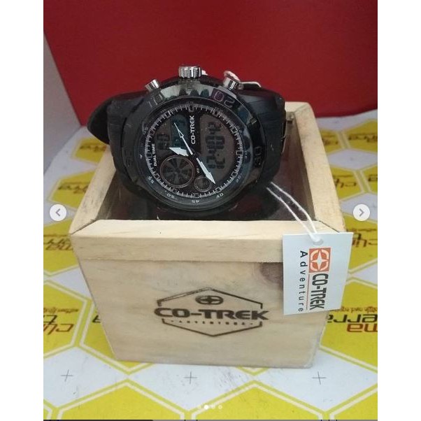 JAM TANGAN PRIA DIGITAL ANALOG CO-TREK RED LINE ORIGINAL