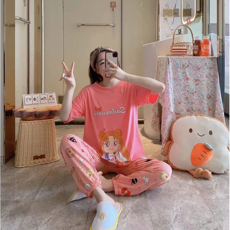 Piyama 722 Import Pajamas Sailormoon Joger CP Sailor Moon Anak Perempuan Remaja Wanita