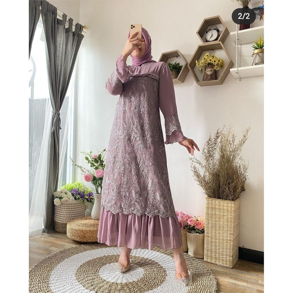 Gamis Pesta Ceruty Tile Spider Natasha BR