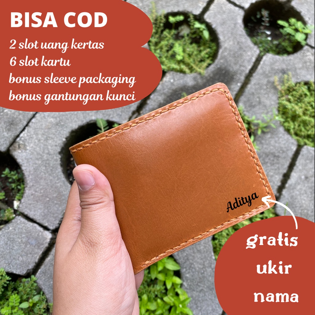 DOMPET PRIA FULL KULIT SAPI ASLI ORIGINAL 100% HANDMADE - GRATIS UKIR NAMA