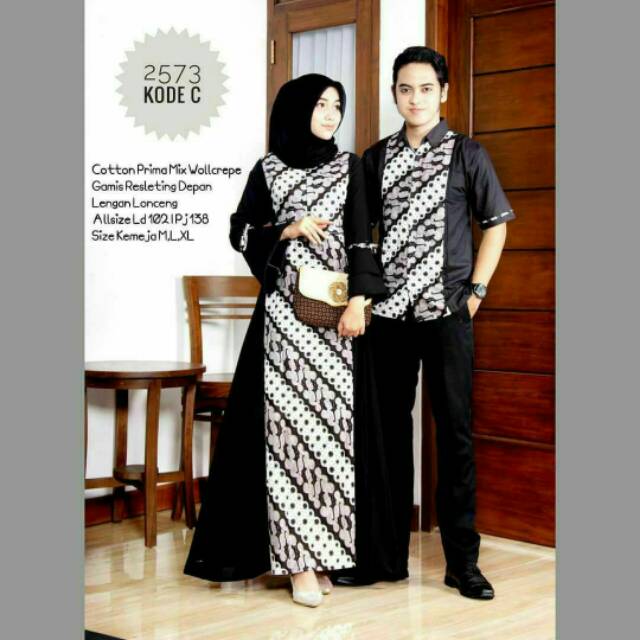 COUPLE BATIK GAMIS DAN KEMEJA LENGAN PENDEK WOLCRAPE FASHION BATIK PRIA WANITA SOLO YOGYAKARTA CLAS