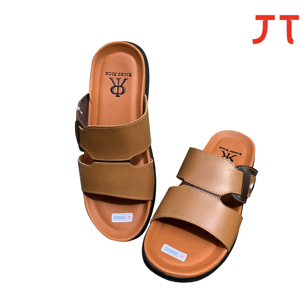 (BISA COD)Sandal Slop RICHORICH / Sandal Pria / Sandal Kulit Sintetis / Sandal Pria Slop-3