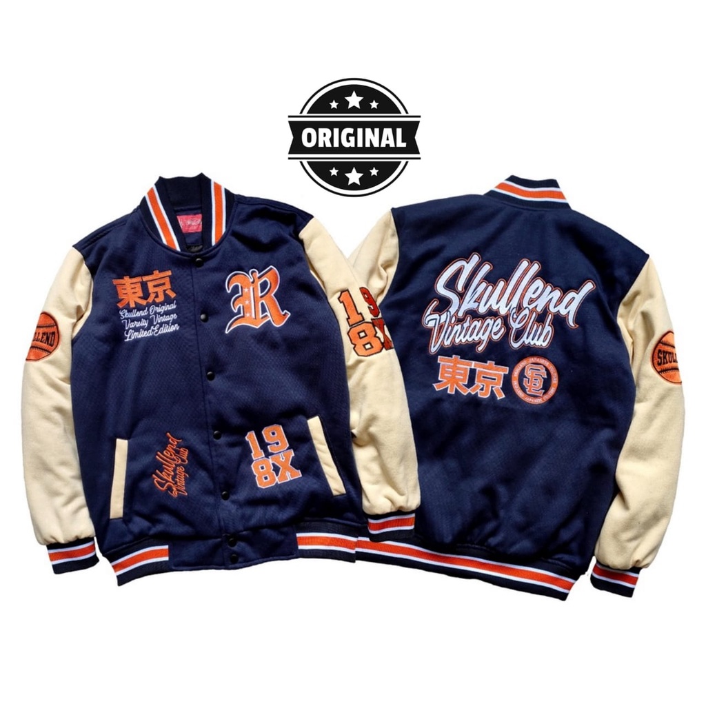 Jaket Varsity Baseball Bomber Pria Wanita Full Bordir Jacket Sukajan Original