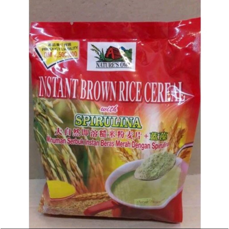 

0NATURE'S OWN INSTANT BROWN RICE CEREAL WITH SPIRULINA (MERAH)