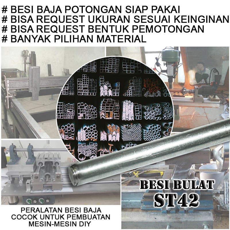 EELIC BEB-D12MMST42 BESI BETON BULAT POLOS ST42 DIAMETER 12 MM DENGAN PANJANG 20 CM