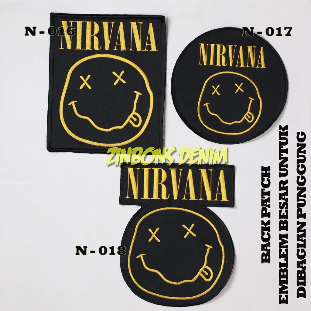 BACKPATCH NIRVANA MOTORHEAD BMTH BACK PATCH GNR SLIPKNOT METALLICA EMBLEM BORDIR BESAR