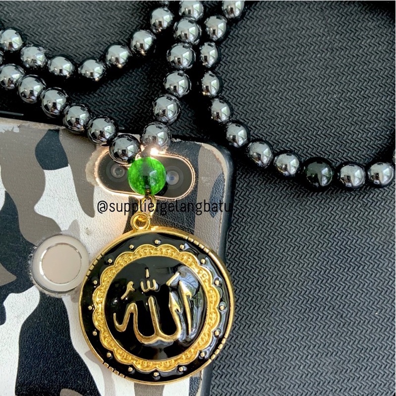 QWQ Blustin Kalung Allah Gold Black Jade Aceh