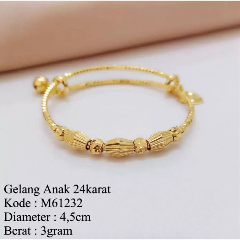 gelang anak / gelang anak besar kecil / gelang anak warna gold 24k