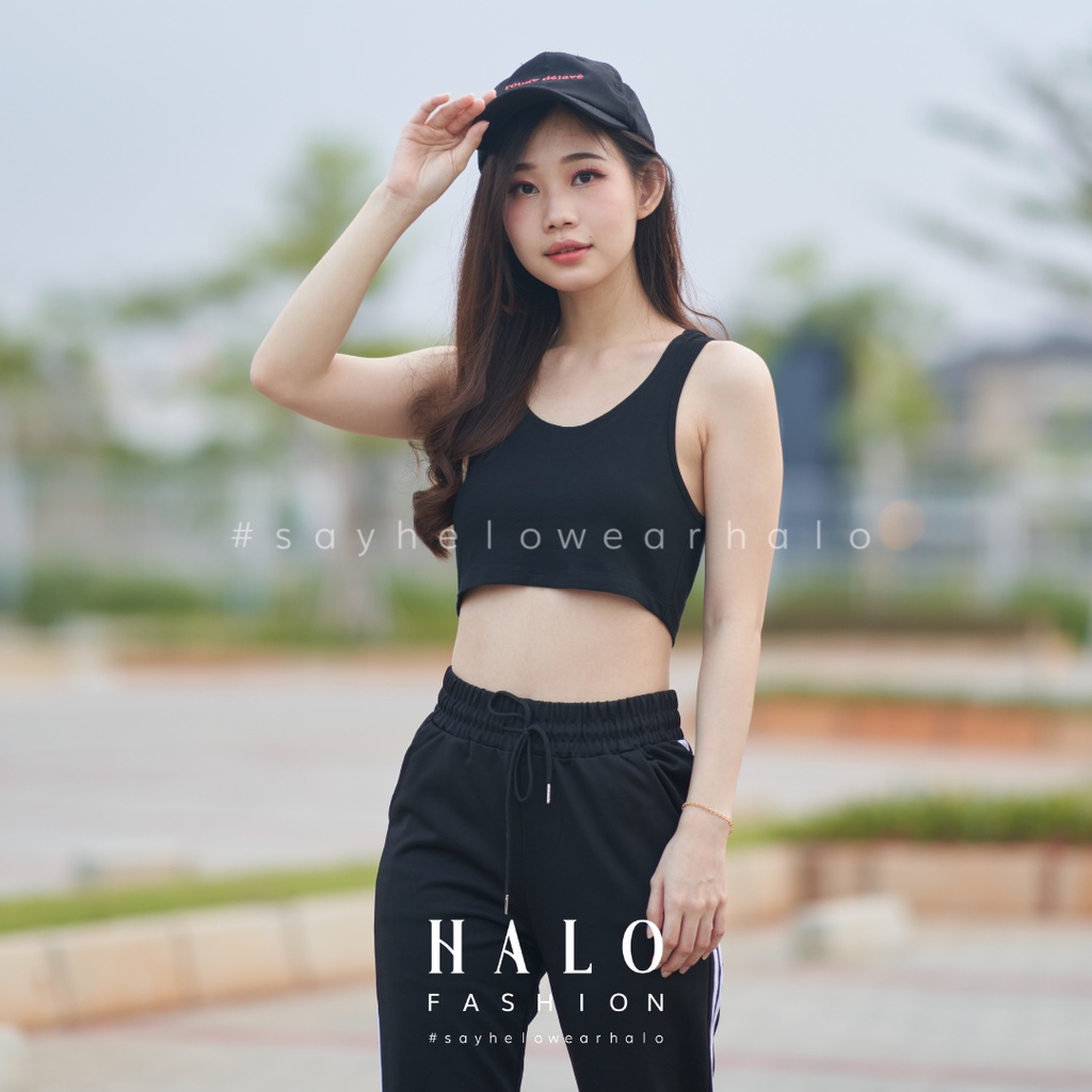 [HaloFashion] Pharsa Sexy Crop Top Hoodie Tank Top Basic Top Gym Top Korean Fashion