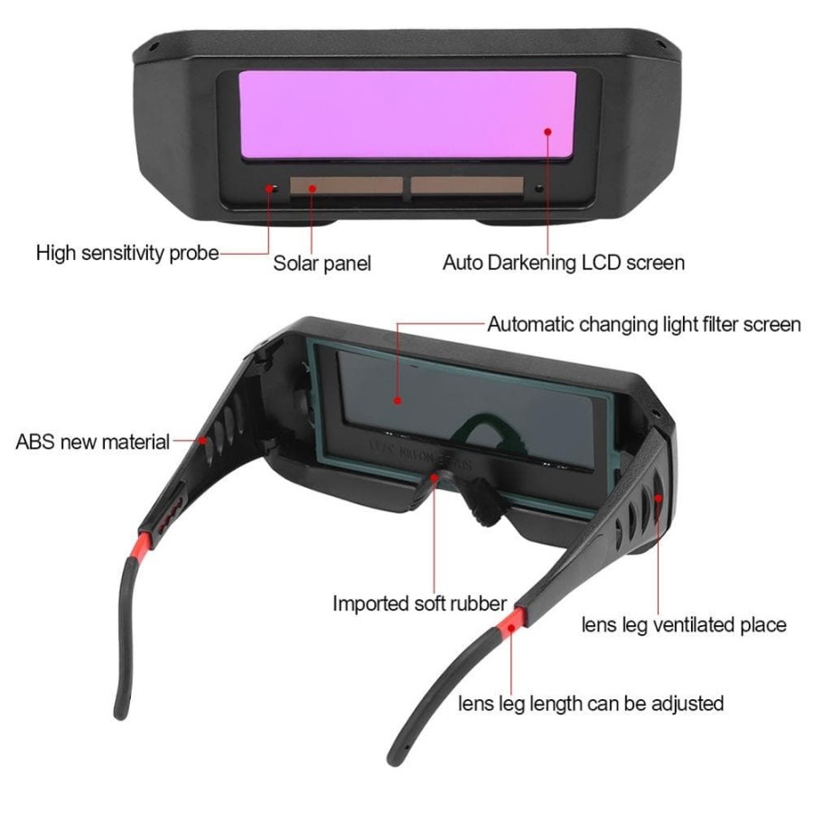 Kacamata Las Otomatis Welding Auto Darkening Soldering Googles 5100B