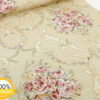 PROMO Wallpaper Sticker Dinding CREAM MAWAR PINK Elegan