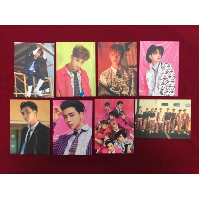 nct 127 - cherry bomb postcard pc [mark, haechan, johnny, group]
