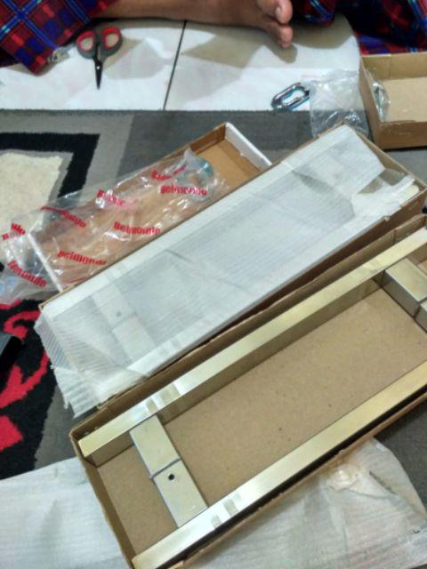 Paket Handle Pintu Stainless Baut Tembus 33cm 2 Set + Kunci Pelor