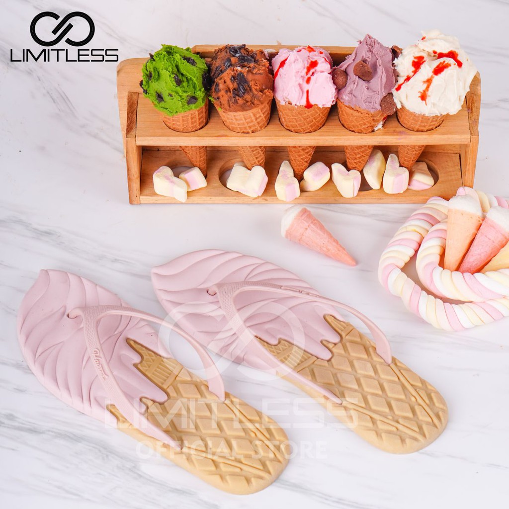 Sandal Jepit Wanita Terbaru Blackpink Ice Cream Sendal Japit Cewek Ice Cream Sandal Jepit Andin