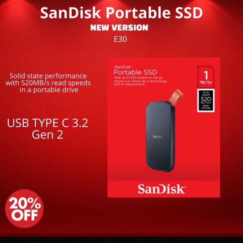 Sandisk Hardisk Potrable 1TB Eksternal