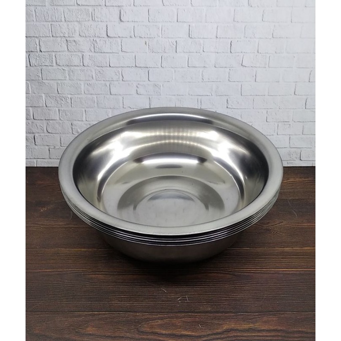MANGKOK MAKAN STAINLESS 20 CM  6 PCS MANGKOK STAINLESS BASKOM STAINLESS KECIL