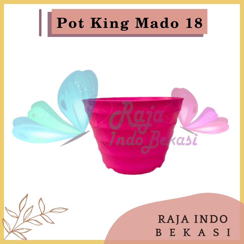 Pot King Mado 18 Putih Warna Warni Da 14,5 Cm Garden Of Love Pot Plastik Lucu Murah Bkn Pot Tawon 15 18