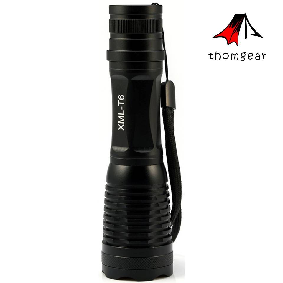 Thomgear Senter Led Super Terang Body Aluminium Tactical Cree Xm-L T6 8000 Lumens - F18