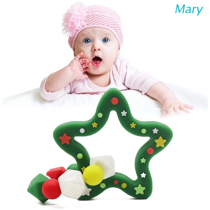 Mary Mainan Teether Bentuk Bintang Bahan Silikon Food Grade Untuk Bayi