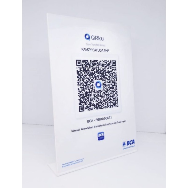 

Code QR Stand Acrylic Display A4 UV Print SignBoard