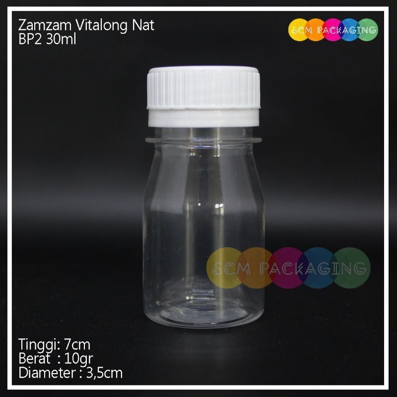 botol plastik zam zam vitalong 30ml natural