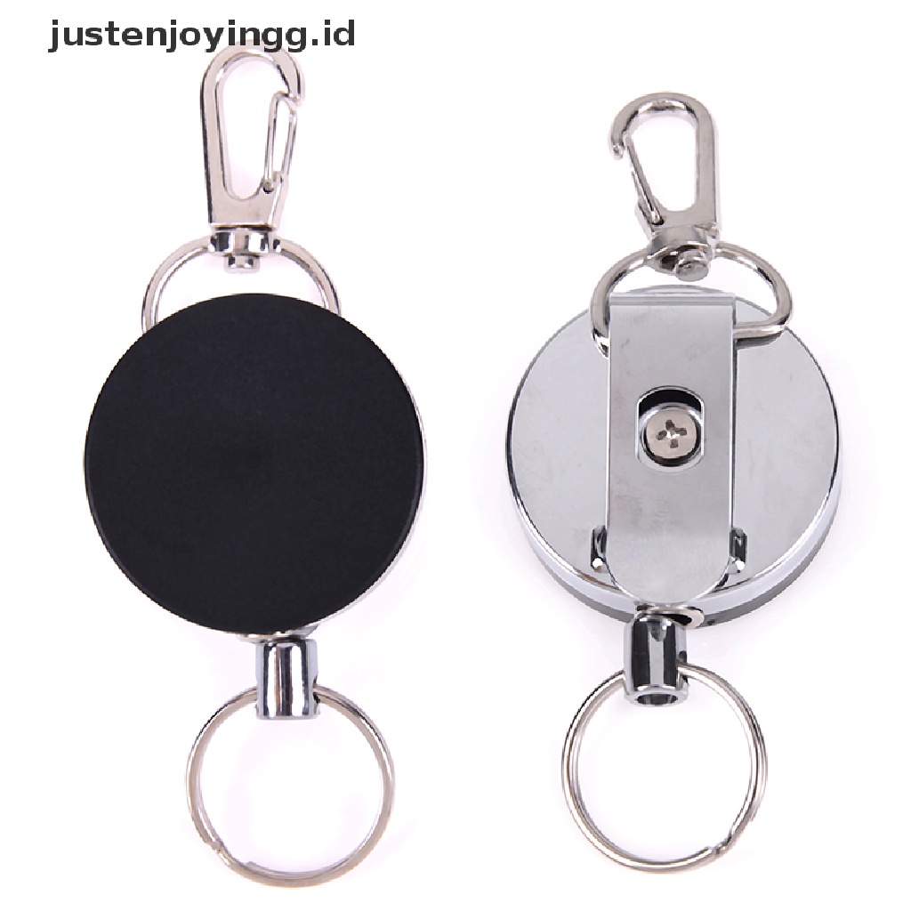 // justenjoyingg.id // Resilience steel wire rope elastic keychain sporty retractable alarm keychain  ~