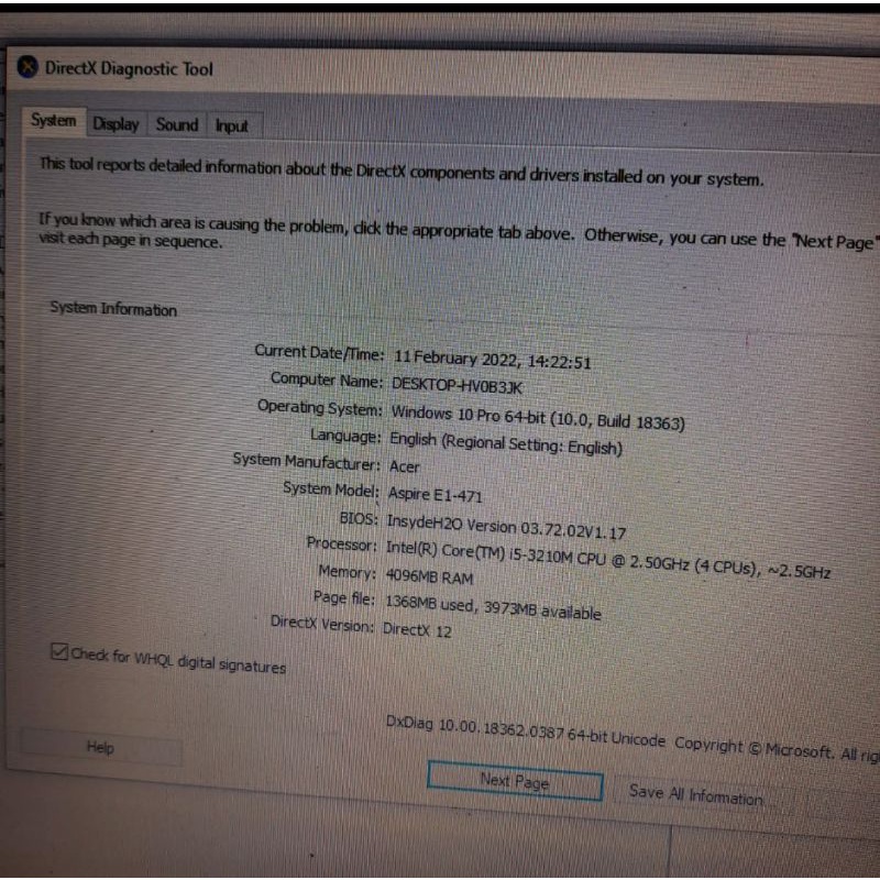 Laptop Acer Aspire E1-471 Intel Core i5-3210M Ram 4GB 500GB Layar 14 inc Windows 10  Full aplikasi siap pakai-5
