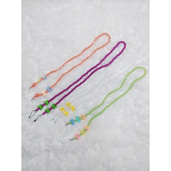 Kalung Masker Strap Masker Mutiara Warna Warni / Tali Masker