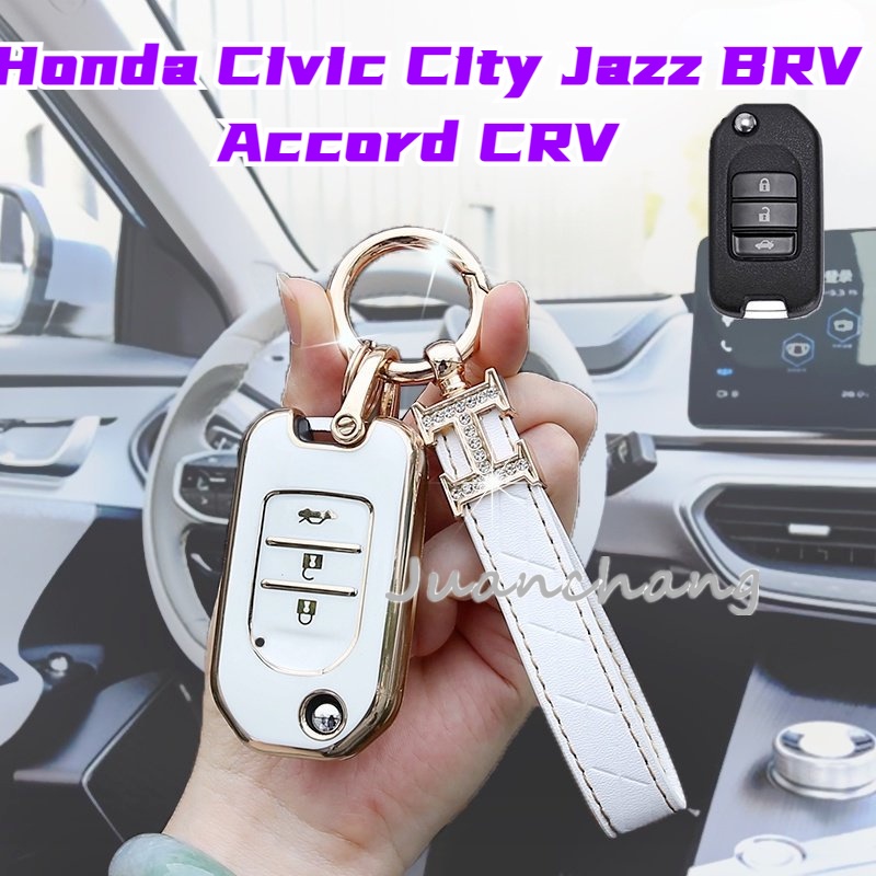 Casing Kunci Remote Mobil Bahan TPU Untuk Honda Civic City Jazz Brio BRV Accord CRV