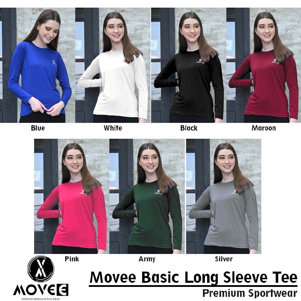  BAJU  SPORT  MOVEE BASIC LONG SLEEVE Baju  Senam Kaos 