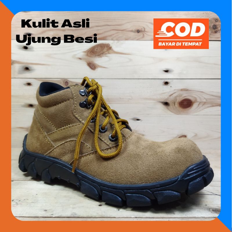 Jual Sepatu Safety Cewek Kode A Warna Coklat Tanah Shopee Indonesia