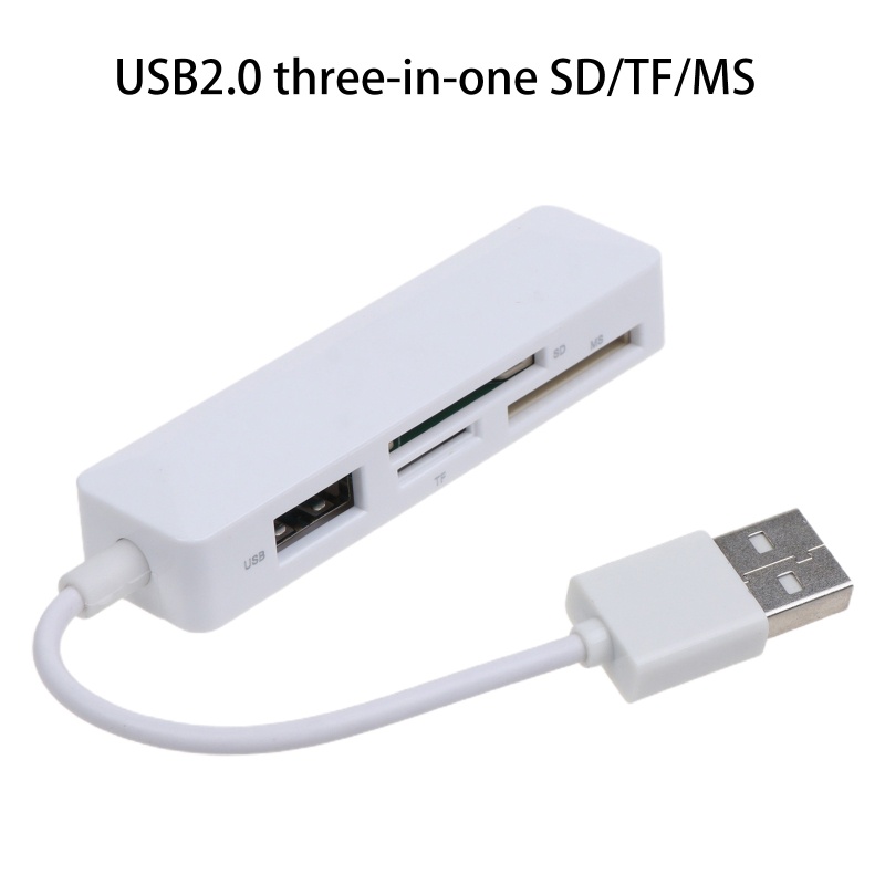 Btsg 3in1 Memory Card Reader Pembaca Kartu SD/TF/MS Dengan Antarmuka USB2.0 Untuk PC