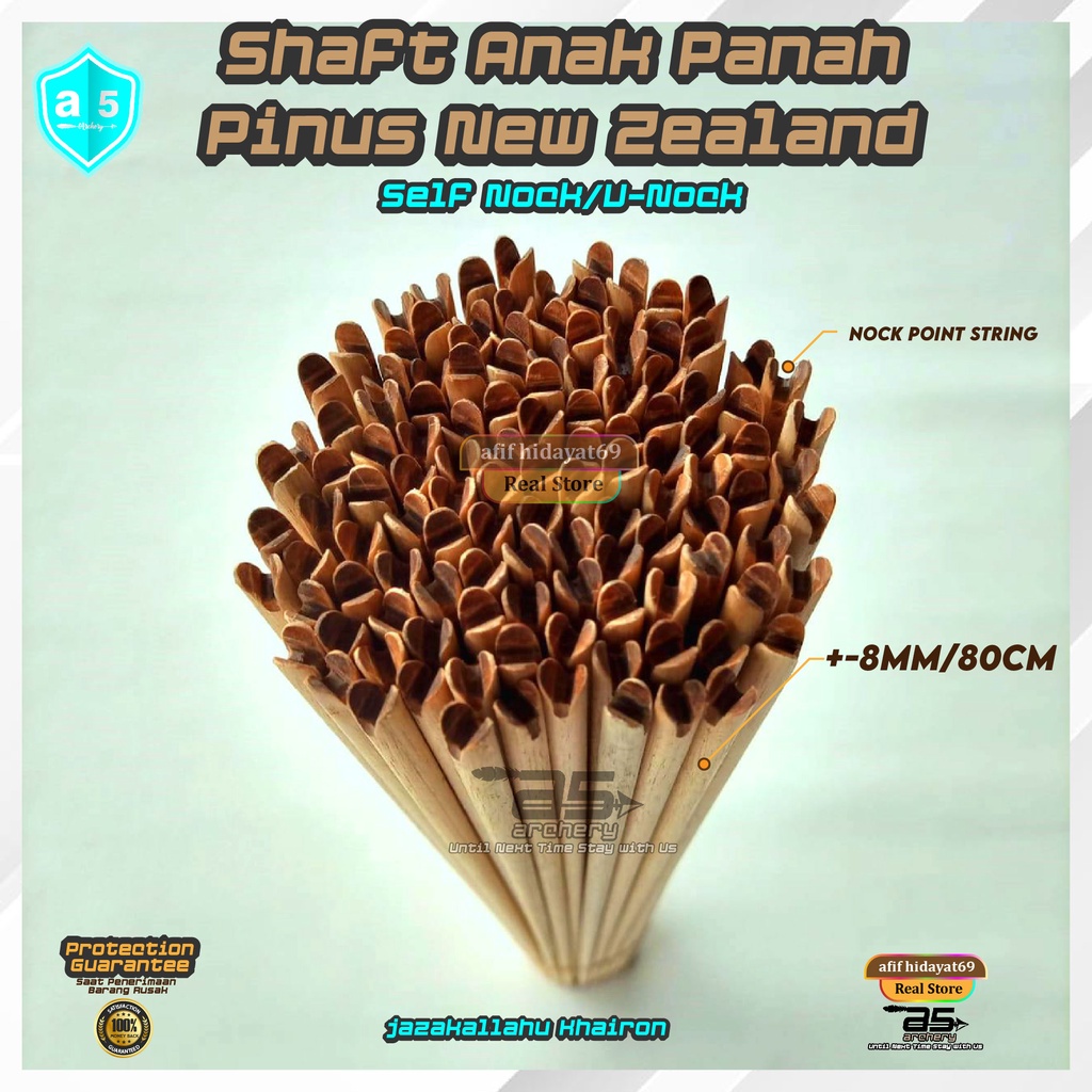 Shaft Pinus New Zealand Self Nock/V-Nock Olah Raga Panahan