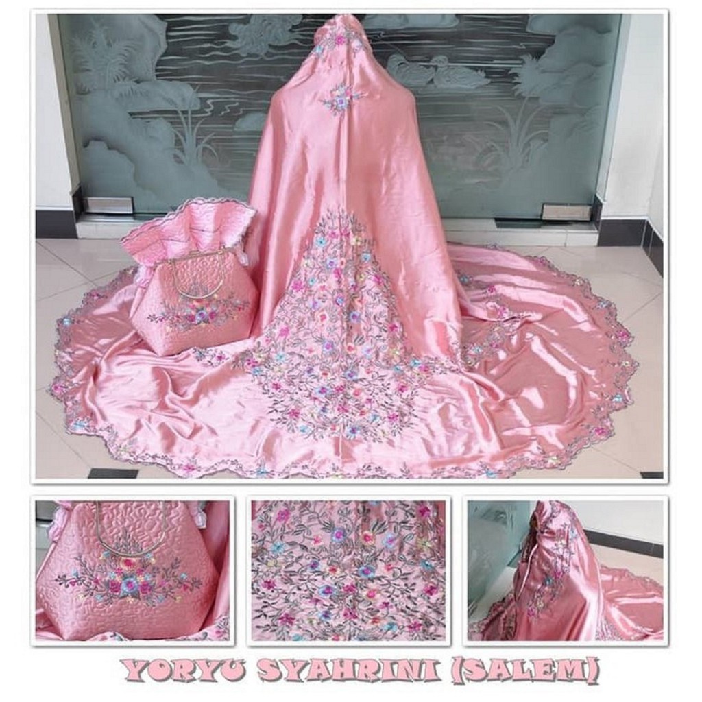 MUKENA SATIN YORYU SYAHRINI PREMIUM DEWASA JUMBO HANDMADE TRAVELING TAS BEHEL PROMO MURAH