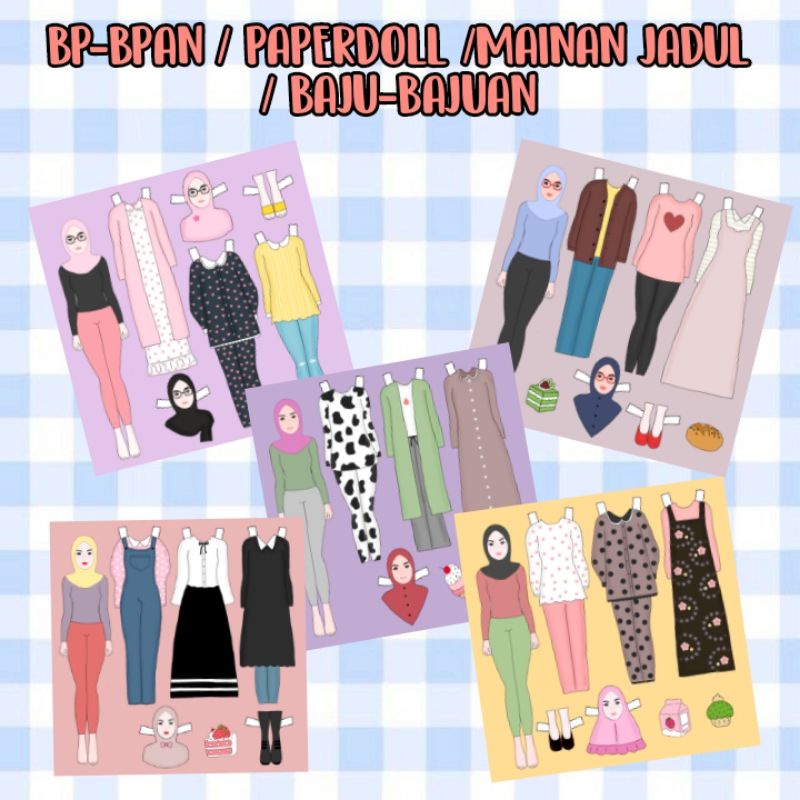 BONGKAR PASANG KERTAS / PAPERDOLL / VERSI HIJAB / BAJU-BAJUAN