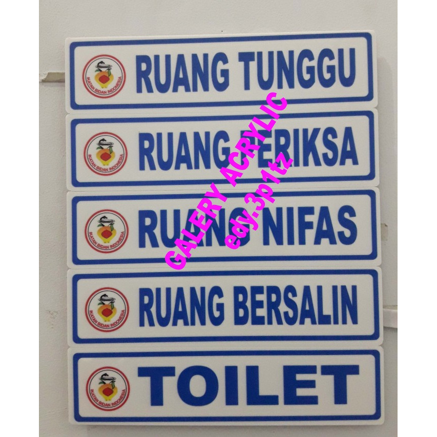 

Sign Label Acrylic SIgn Board Acrylic papan nama ruangan5x20 custom Elegan