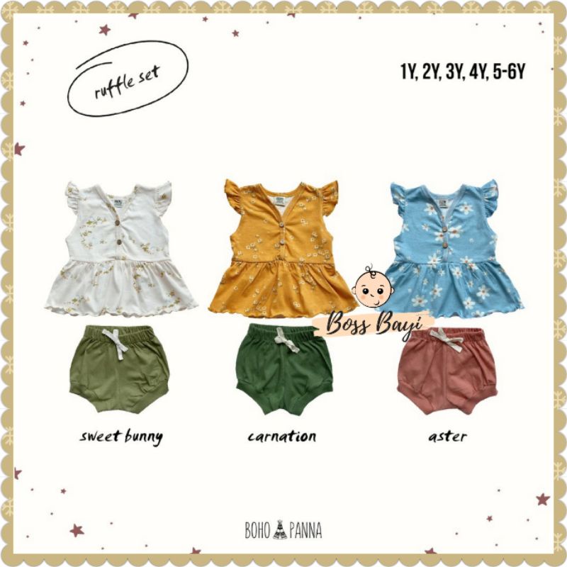 BOHOPANNA - Ruffle Set - Setelan Anak Perempuan