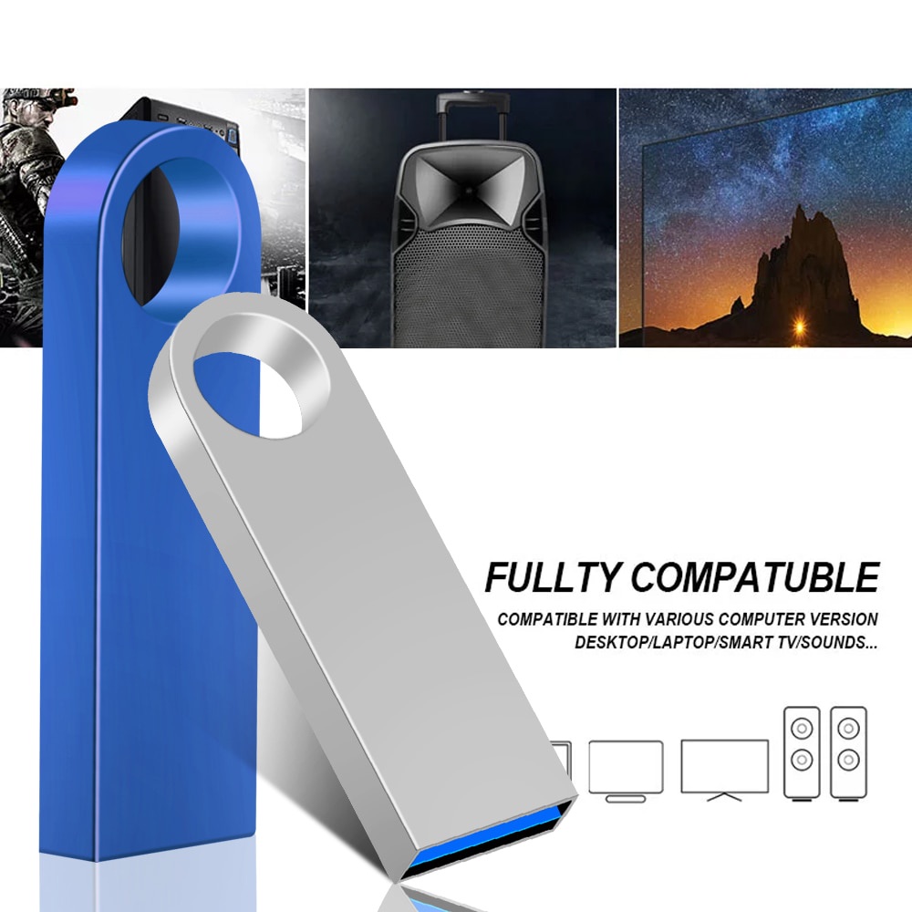 Flash Disk USB 3.0 Kapasitas 2TB 1TB Bahan Metal Anti Air Untuk Tablet / PC