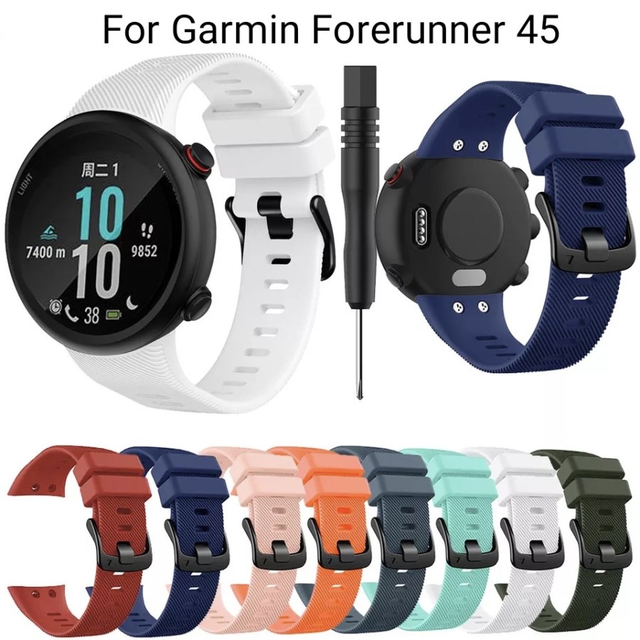 STRAP WATCH TALI JAM TANGAN - RUBBER EASY QUICK FIT STELE - FOR GARMIN FORERUNNER 45