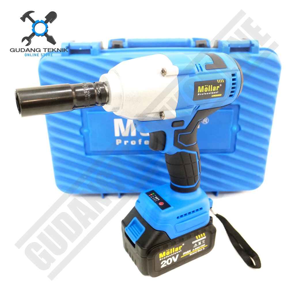 Impact Wrench Cordless 1/2&quot; MOLLAR CIW20500 20V / Mesin Bor Pembuka Baut Baterai CIW 20500 - Impect Impek Wrench Batery MOLLAR