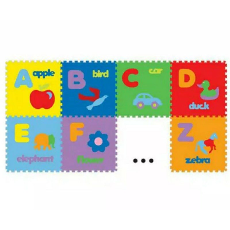 Matras Puzzle Evamat  Abjad Gambar /karpet/alas lantai  isi 26 pcs Huruf  .